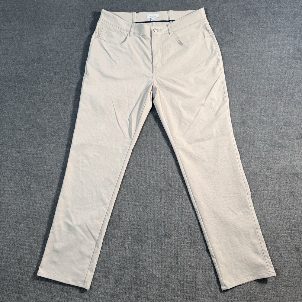 Peter Millar EB66 Pants Men's Size 33x30 Beige Performance Stretch Golf (READ)